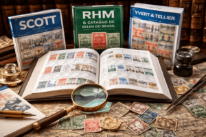 Avaliação de selos antigos por catálogo como usar Scott, RHM e Yvert