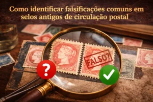 Como identificar falsificações comuns em selos antigos de circulação postal