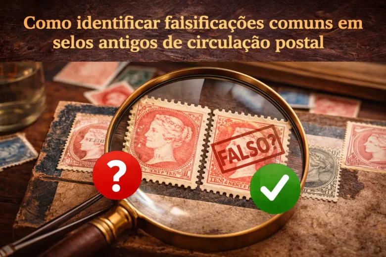Como identificar falsificações comuns em selos antigos de circulação postal