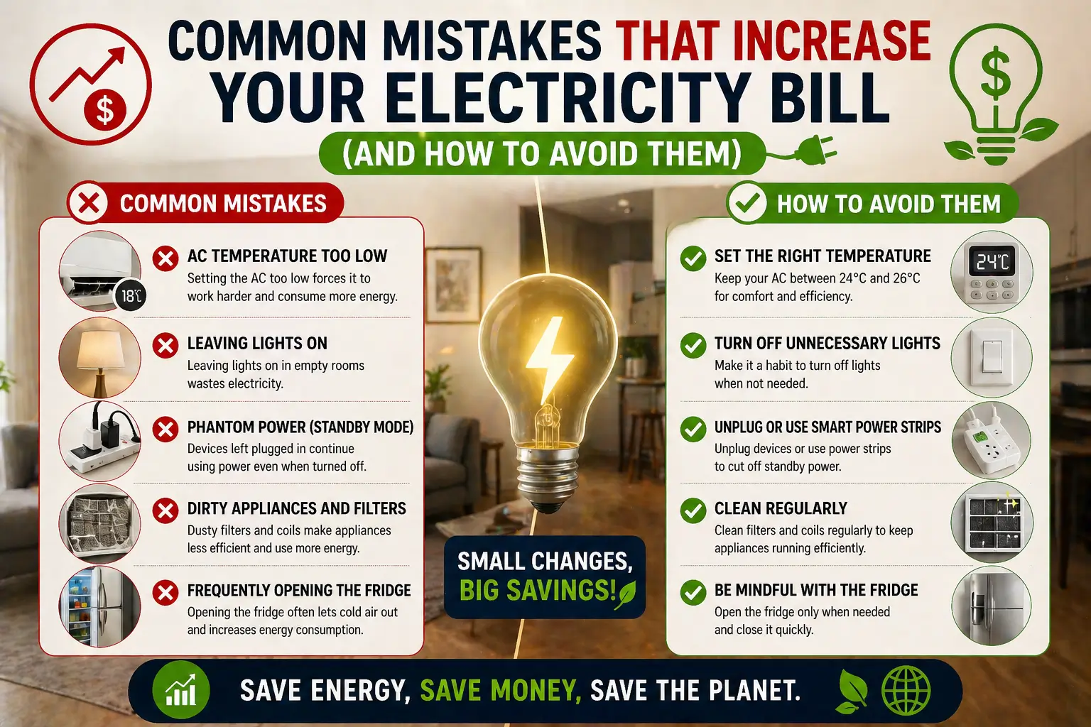 Mistakes That Increase Your Electricity Bill