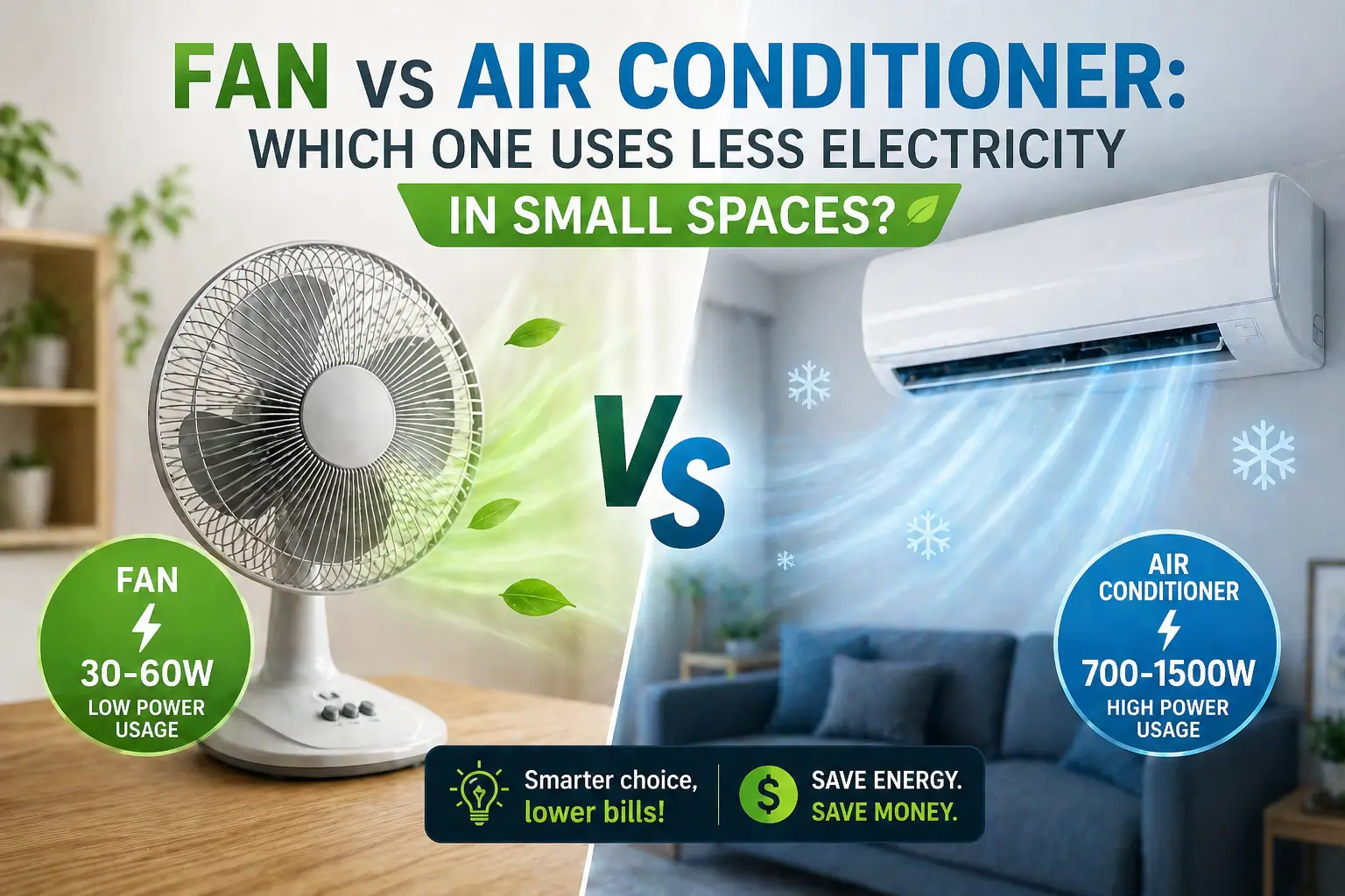 Uses Less Electricity in Small Spaces